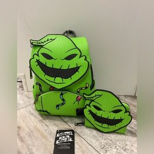 NWT Loungefly Oogie Boogie Backpack & Wallet glow in the dark
